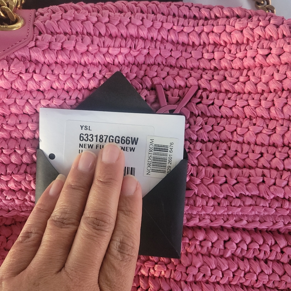 YSL Pink Raffia Bag - Picture 8 of 16